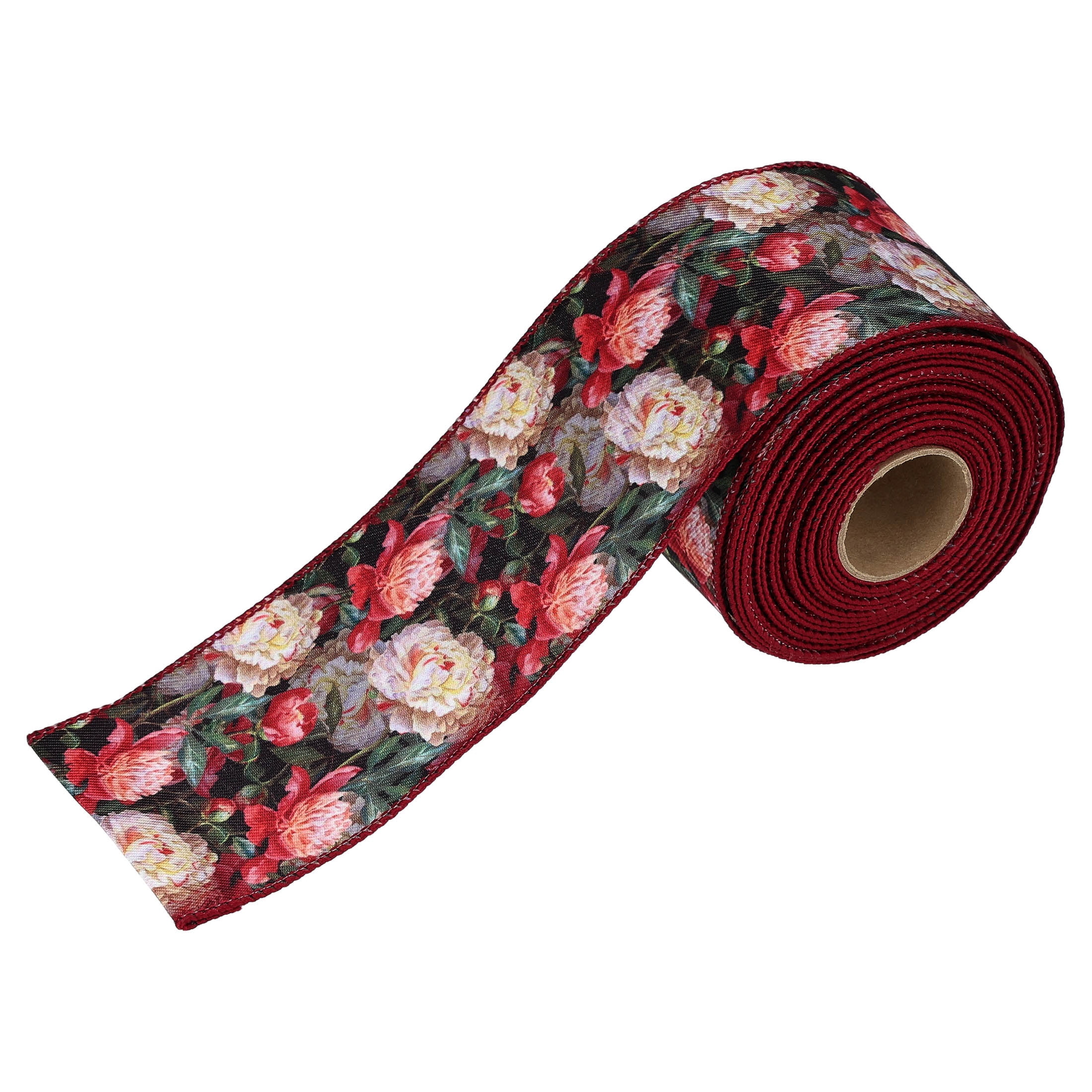 Multicolor Floral Pattern Christmas Ribbon, 2.5" x 25', by Holiday Time
