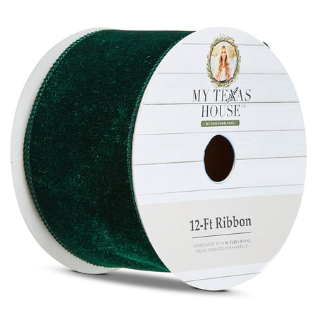 Green Velvet Ribbon, 12', by My Texas House