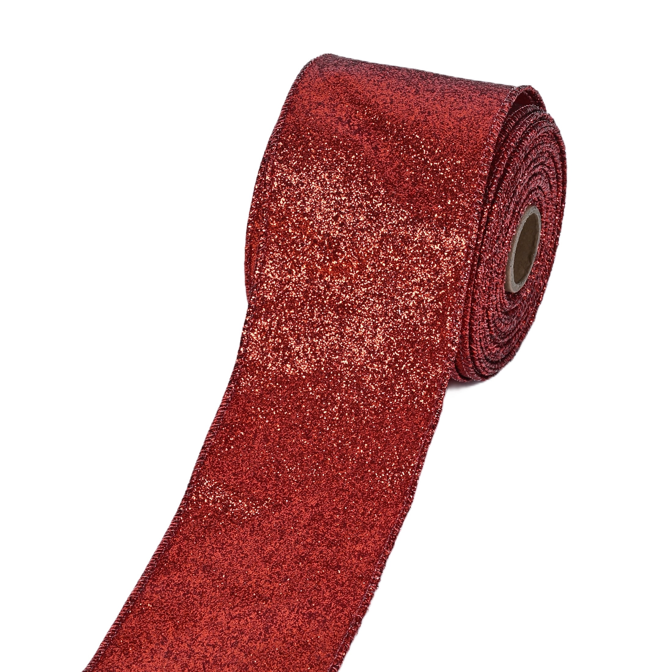 Red Glitter Christmas Ribbon, 2.5" x 25', by Holiday Time