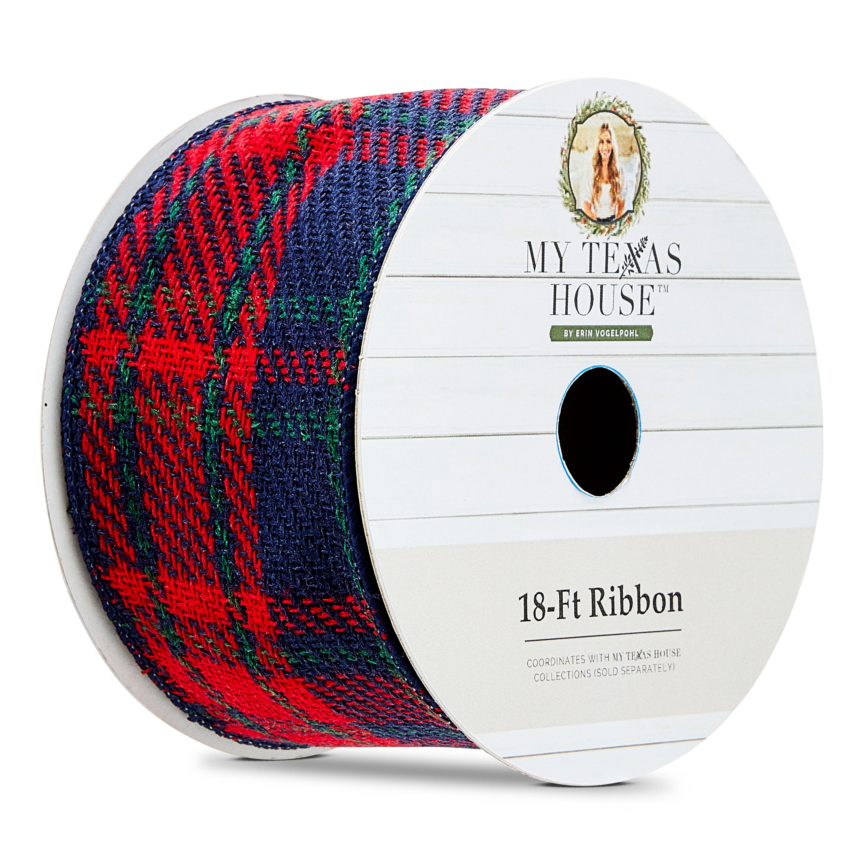 Red and Green Plaid Christmas Ribbon, 18', by My Texas House