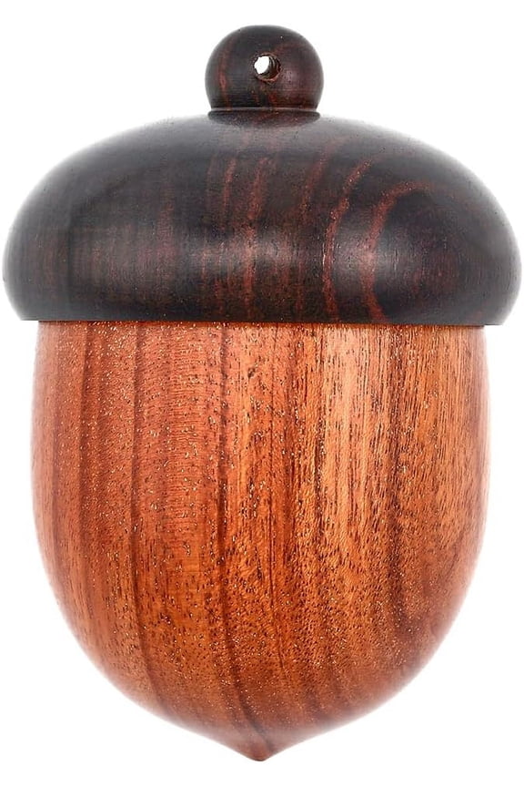 2.5Inch Wooden Acorn Box Pendant with Screw Cap Secret Canister