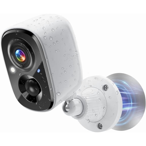 2.5K Cameras, Outdoor WiFi Cameras Color Night Vision, AI/PIR Detection, 2-Way Talk, Cloud/SD, Weatherproof, Outdoor Cameras (White-1Pack)