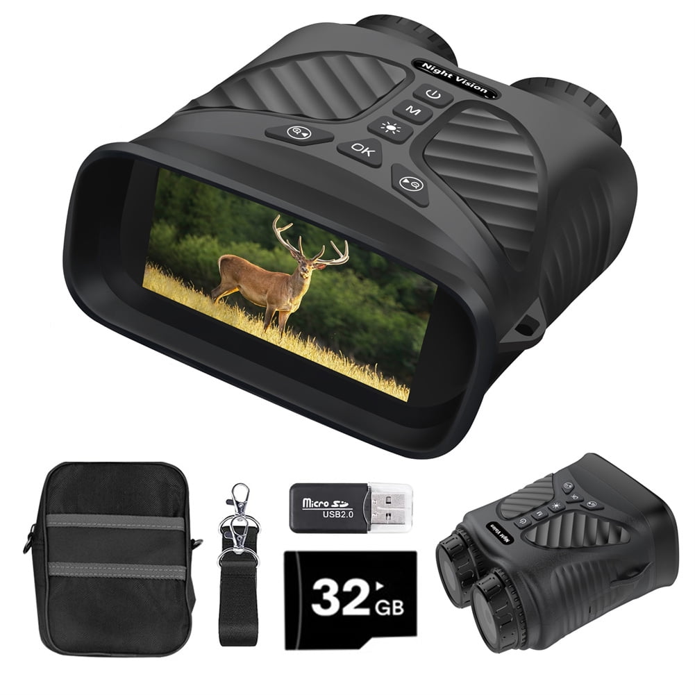 2.5K Night Vision Goggles, Night Vision Binoculars with 3'' HD Screen, 8X Digital Zoom, 32GB Card, Binoculars Night Vision That Can Take Photos and Videos for Camping Farm & Security