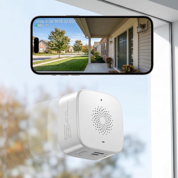 2.5K Window Camera ,No-Drill Install,2.4GHz & 5GHz WiFi Indoor Cameras for ,AI Human Detection, 6s Pre-Roll, ,4MP Color Night Vision,SD/Cloud