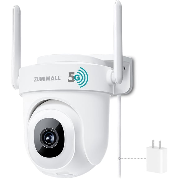 2.5K Wired Cameras for Home Security, 2.4G/5G WiFi Outdoor Camera, 5MP, 24/7 Recording, AI Motion Detection,Cloud & SD Card Storage, 2-Way Audio, 360 PTZ Auto Tracking, Alexa Compatible