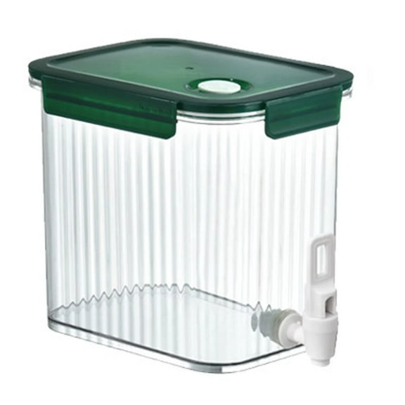 2.5L(0.6Gal)Iced Tea Pitcher for Fridge, Drink Dispenser for Fridge, Refrigerator Water Dispenser, Beverage Liquid Drink Container, Cold Water Pitcher Lemonade Juice Jug With Spigot(Green,8x8x5.2")