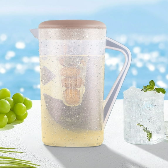 2.5L/85oz Cold Water Pitcher with Lid & Filter, BPA Free Fridge Beverage Pitcher with Handle & Measurement Markings for Iced Tea, Juice, Cold Brew & Daily Use