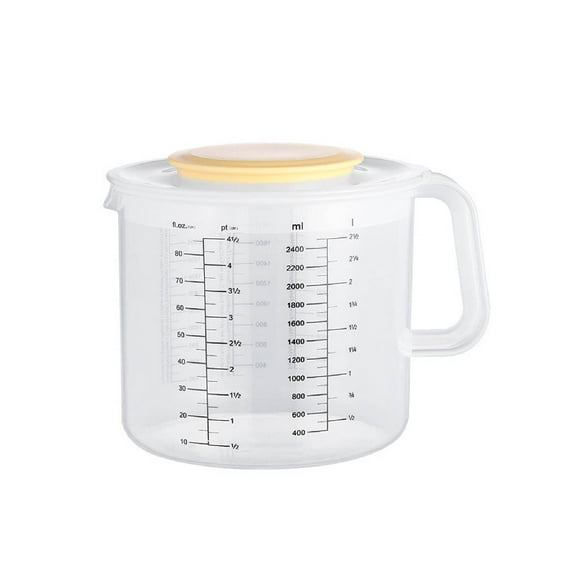 2.5L Baking Measuring Cup Scale Mixing Bowl with Lid Transparent Plastic Mixing Cup for Home Kitchen