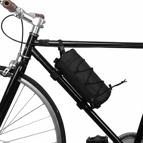 2.5L Bike Handlebar Bag, Waterproof Bicycle Accessories, Bike Frame Front Pouch with Zipper and Shoulder Strap
