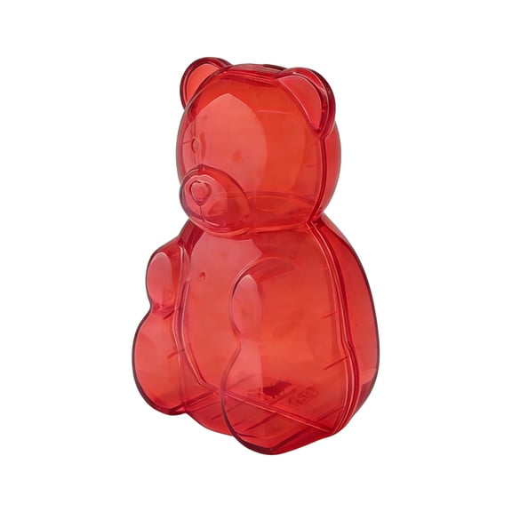 2.5L Clear Gummy Bear Container - Stylish Gummy Bear Candy Jar for Snacks, Nuts, Valentine Gifts & Birthday Party Favors(Red)