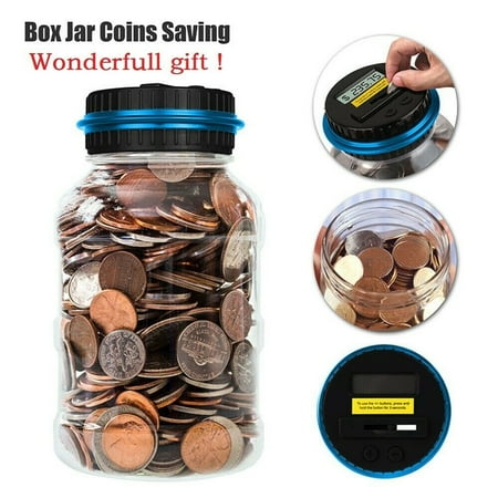 2.5L Digital Piggy Bank Coin Savings Counter LCD Counting Money Jar Change Gift