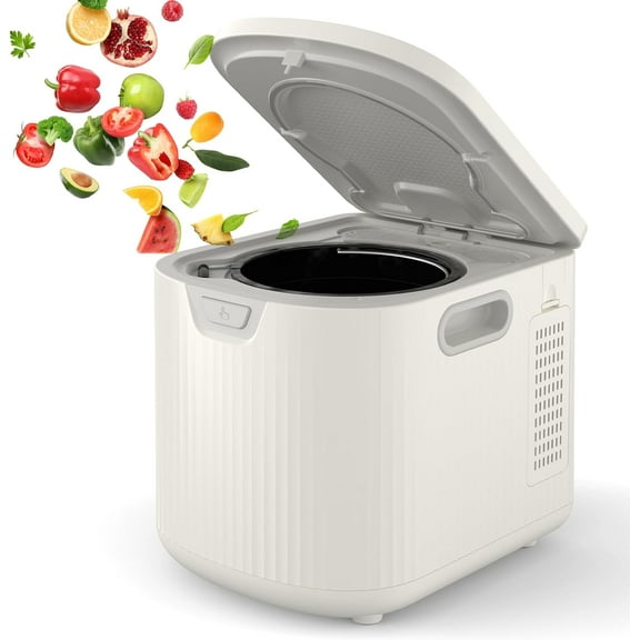 2.5L Kitchen Composting Bins, 3 Modes Smart Composter Bin, Auto-Clean, Converts Food Waste to Dry Fertilizer, LED Display & Quiet Operation