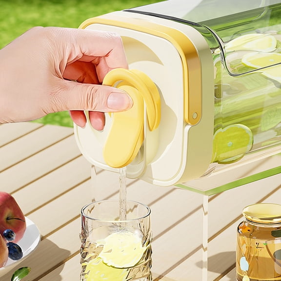 2.5L Large Capacity Cold Water Kettle with Faucet,Leakproof Plastic Fruit Tea Bucket,Portable Beverage Juice Container,Sturdy Carry Handle Water Jug,Lightweight Kettle for Outdoor Summer Camping