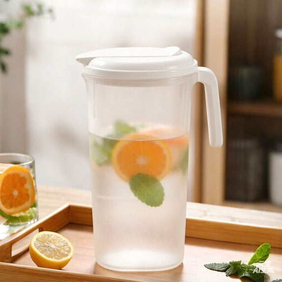 2.5L Large Capacity Plastic Beverage Pitcher with Lid and Filter | Heat Resistant Refrigerator Water Bottle for Juice Tea | Food Grade High Temperature Resistant Drink Dispenser