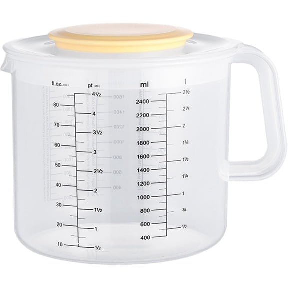 2.5L Measuring Bowls Marking Cup,Graduated Measuring Jug Cooking Baking Cup Measuring Cups and Mixing Pitcher with Lid(Q)