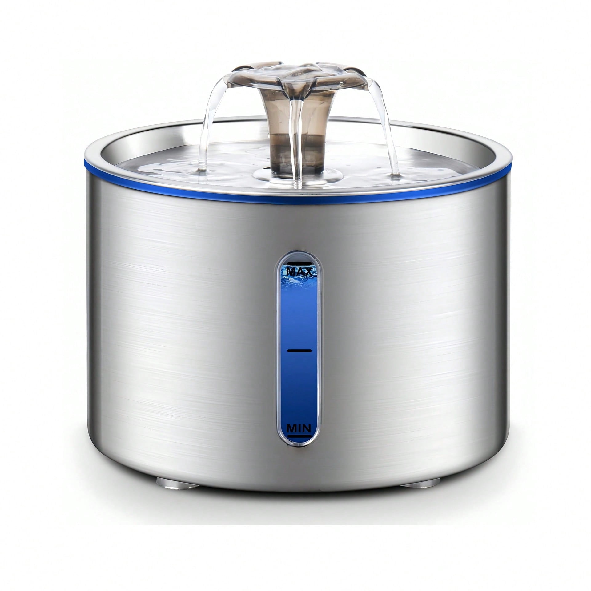 2.5L New Stainless Steel 304 Pet Water Dispenser Automatic Filter Ultra-Quiet with Water Level Window for Cats Dogs