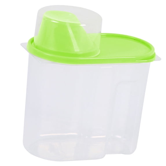 2\.5L Plastic Food Storage Box Airtight Container With Pour Lids Kitchen Cereals Storage Bottles Rice Beans Jar Dried Grains Tank Green 1.9L