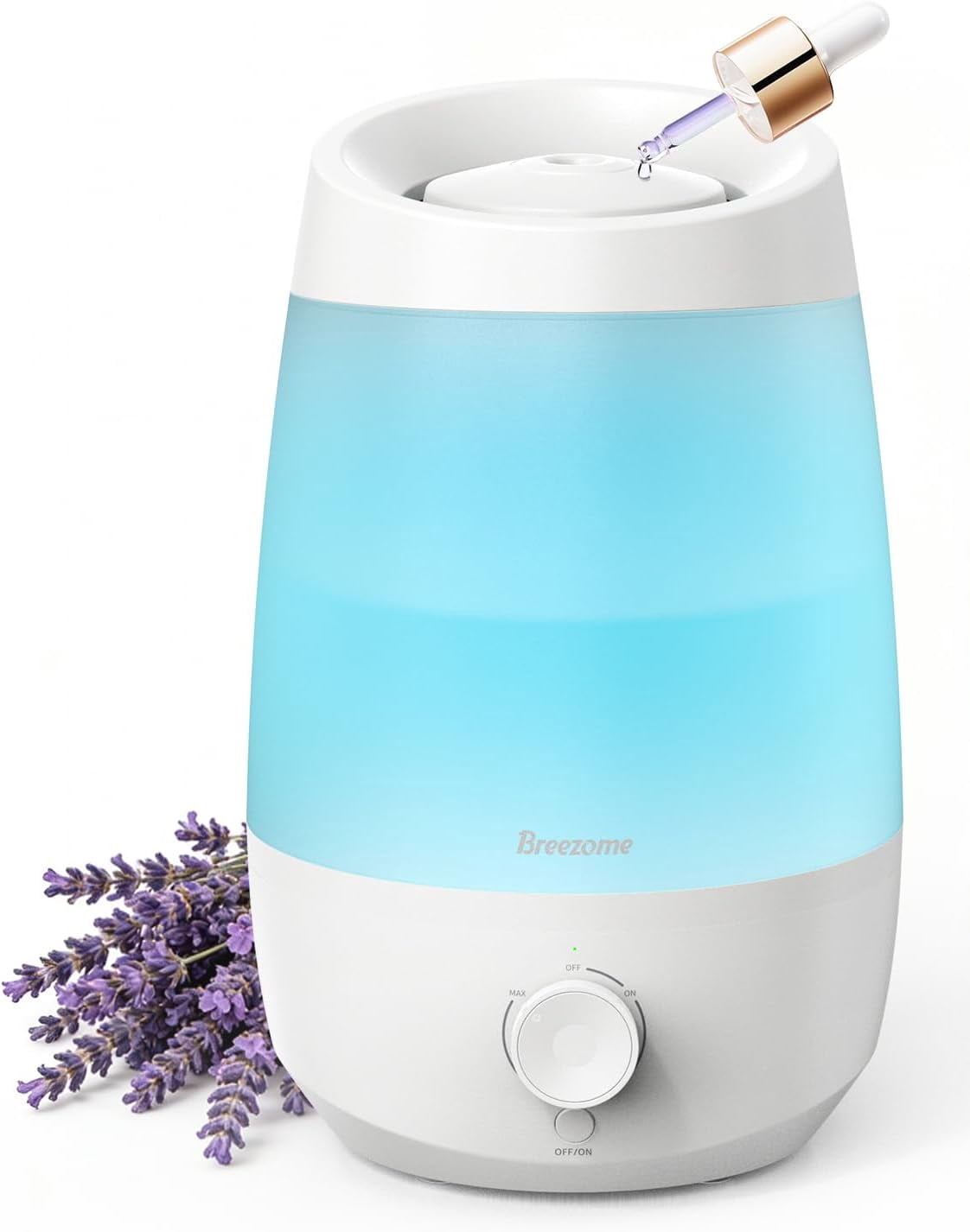 2.5L Top Fill Humidifiers for Bedroom, 250ml/h Mist Output, 25hrs Humidifiers for Home, 7 Adjustable LED, Essential Oil Diffuser, 25dB Ultrasonic Humidifier for Baby and Indoor Plants, White