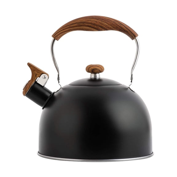 2.5L Whistle Kettle Stainless Steel Stove Top Whistling Kettle, Kitchen Teapot With Wood Handle And Tall Whistle, For Gas Stove Induction Cooker