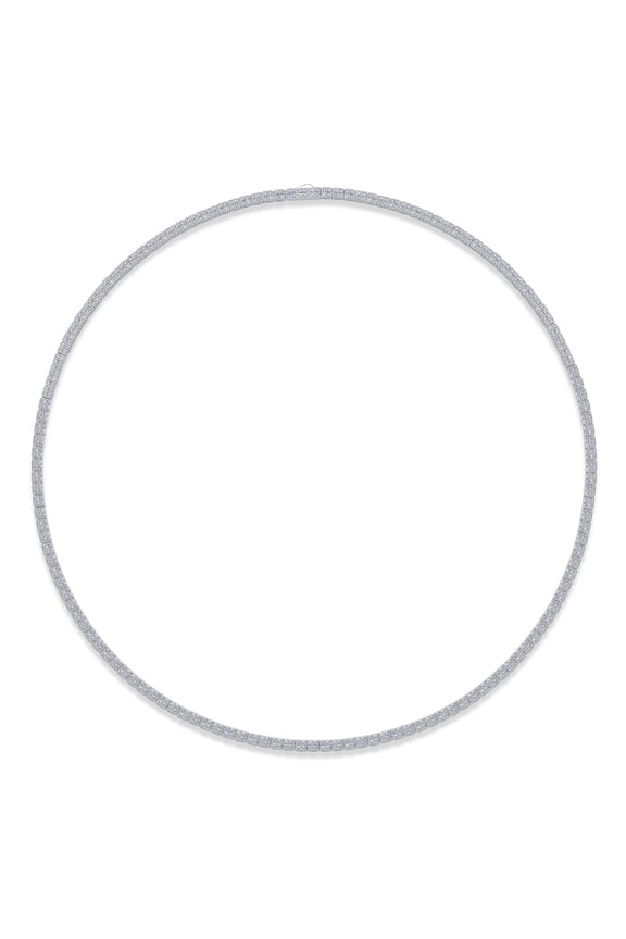 2.5MM Width Moissanite Tennis Necklace 2 Rows Round Cut D Color VVS1 Clarity Diamond Necklaces for Women 925 Sterling Silver Thin Tennis Necklace 17.7-21.6 Inch