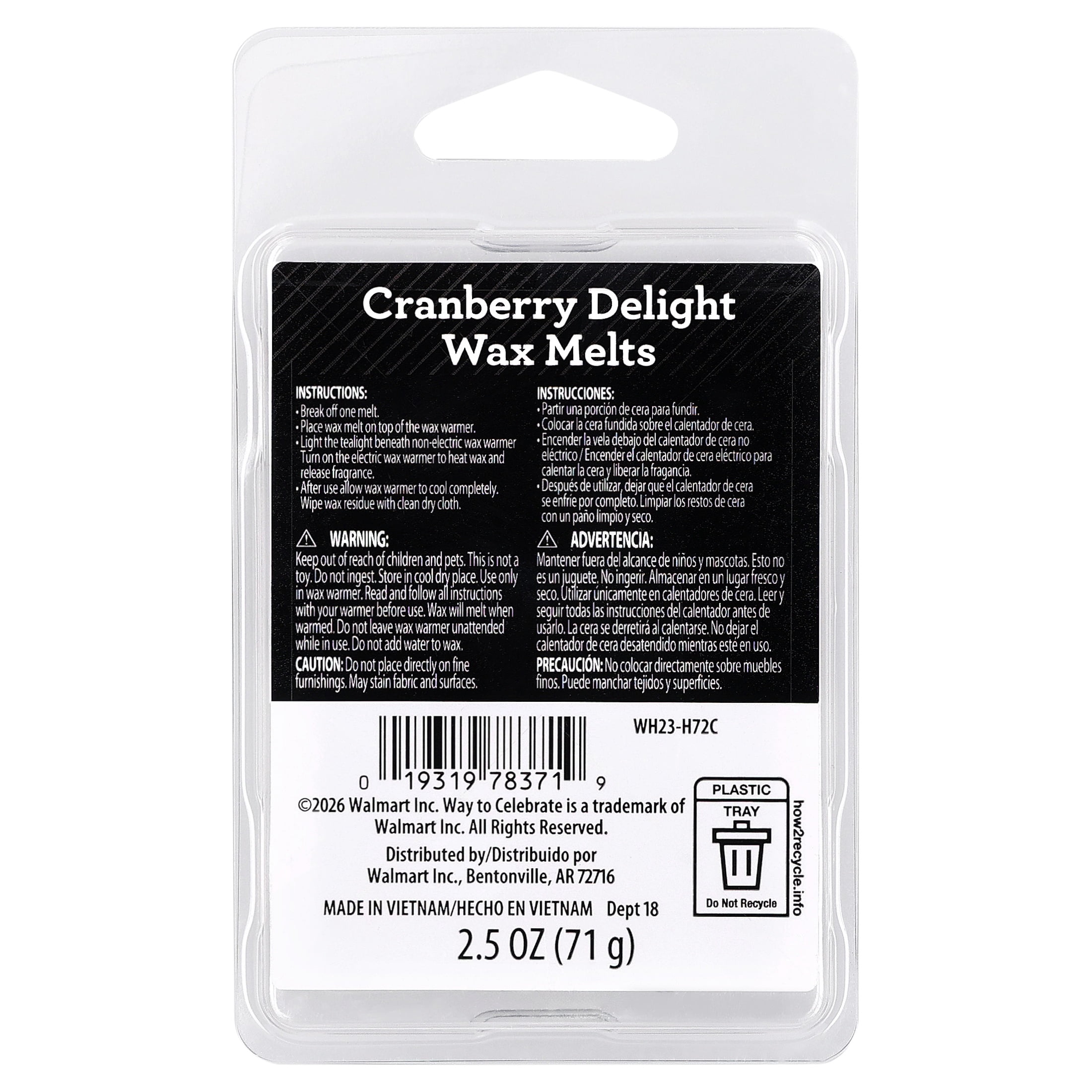 Cranberry Delight Wax Melts, 2.5 oz, Halloween by Way To Celebrate