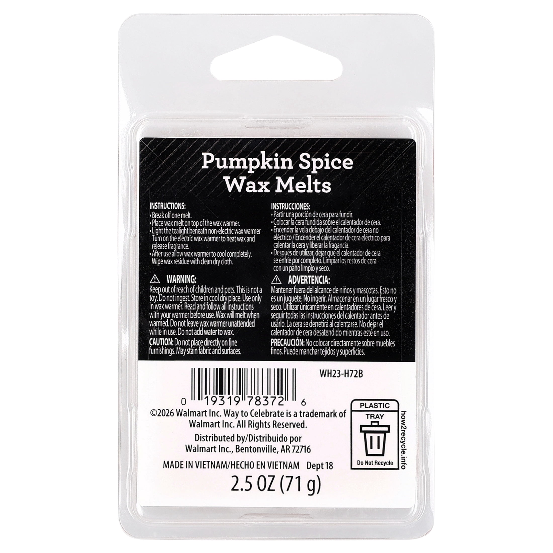 Pumpkin Spice Wax Melts, 2.5 oz, Halloween by Way To Celebrate