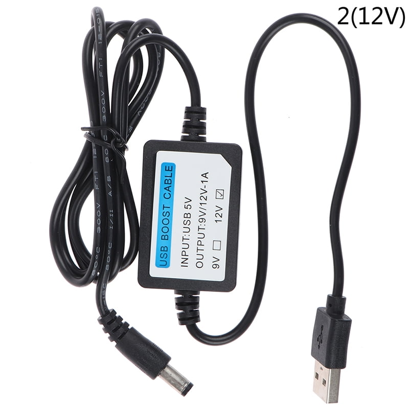 (2(5V to 12V)) USB Charge Power Boost Cable DC 2.1x5.5mm 5V to DC 9V