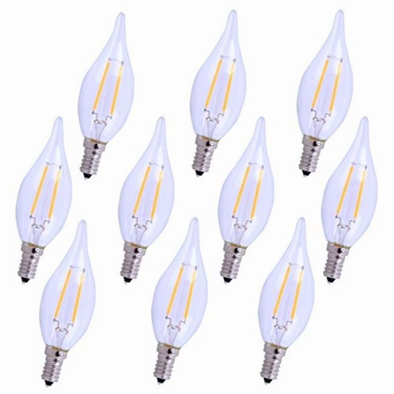 2.5W 5000K LED E12 Candelabra Light Bulb - Pack of 10