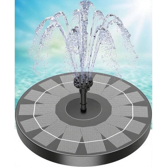 2.5W Solar Bird Bath Fountain Pump, 6.7" Solar Powered Fountain with 6 Nozzles, Ideal for Garden, Ponds, Pool, Fish Tank, Aquarium - Outdoor Water Feature Accessory