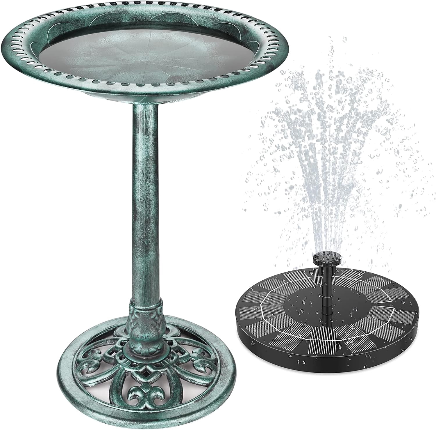 2.5W Solar Fountain with Birdbath, Solar Water Fountain Pump with 6 ...