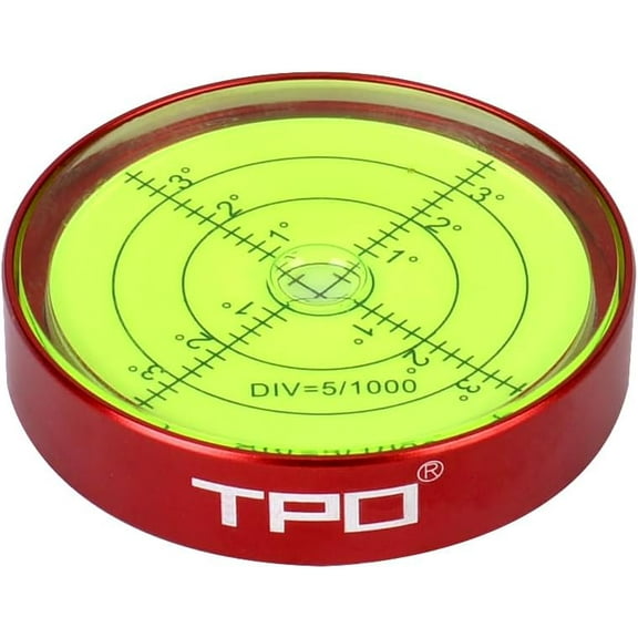 2.5X0.55 Inch Horizontal Bubble Level Precision Bulls-Eye Circular Bubble Level (Red)