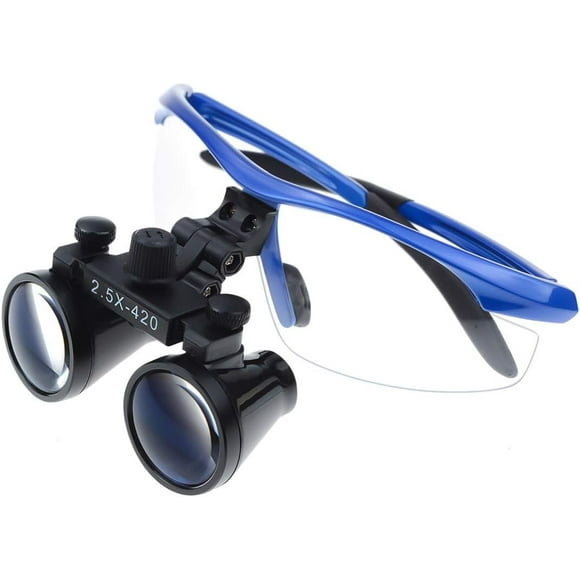 2.5X420MM Dental Surgical Binocular Magnifier Loupes Surgical Magnifier Optical Glasses Blue