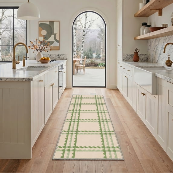 2.5X8 Runner Rug Machine Washable, Kitchen Runner Rug for Floor and Hallway, Non Slip Throw Area Rug with Rubber Backing for Living Room、 Entryway、Bedroom and Dining Room