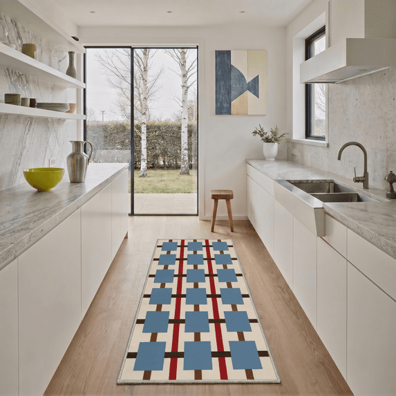 2.5X8 Runner Rug Machine Washable, Kitchen Runner Rug for Floor and Hallway, Non Slip Throw Area Rug with Rubber Backing for Living Room、 Entryway、Bedroom and Dining Room