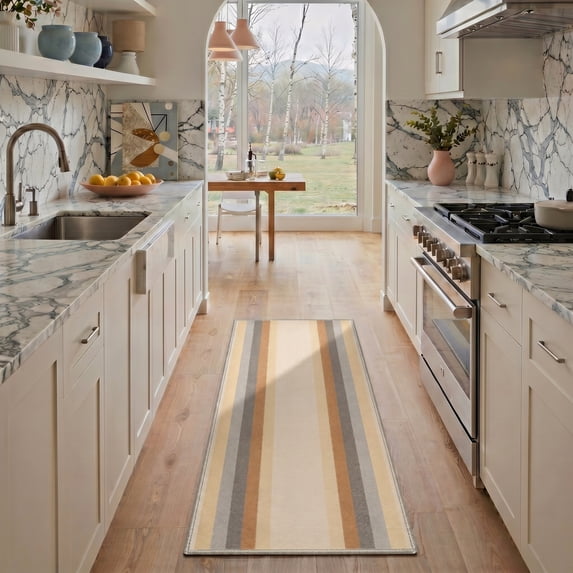 2.5X8 Runner Rug Machine Washable, Kitchen Runner Rug for Floor and Hallway, Non Slip Throw Area Rug with Rubber Backing for Living Room、 Entryway、Bedroom and Dining Room