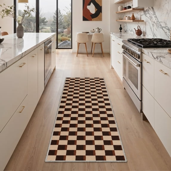 2.5X8 Runner Rug Machine Washable, Kitchen Runner Rug for Floor and Hallway, Non Slip Throw Area Rug with Rubber Backing for Living Room、 Entryway、Bedroom and Dining Room