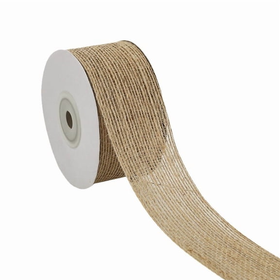 2.5cm*10m Natural Jute Woven Ribbon ,for Christmas Tree Flower Bouquet Wreaths Wedding Event Party Decoration Bow Maker Linen Woven Rustic Ribbons