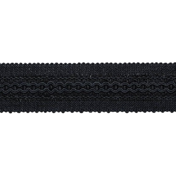 2" (5cm) Basic Trim Collection Solid Wide Gimp Braid Trim # 0200SG, Pure Black #K9 (Jet Black) 5 Yards (15 ft/4.5m)