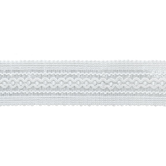 2" (5cm) Basic Trim Collection Solid Wide Gimp Braid Trim # 0200SG, Pure White #A1 (Bright White) 10 Yards (30 ft/9.5m)