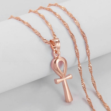 14k Gold Necklace Men Ankh