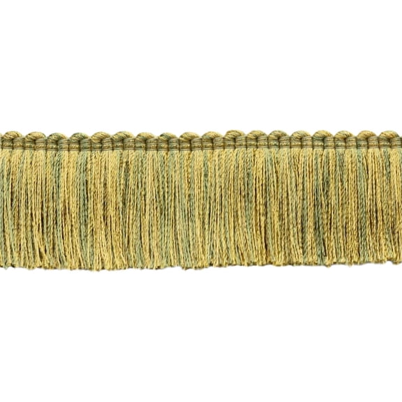 2" (5cm) Ellora Collection Brush Fringe Trim # 0200ELBH,, Olive Beige Gold #EL07 (Beige Gold, Sage Green, Yellow Gold) Sold By The Yard (36"/3 ft/0.9m)