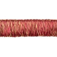 thumbnail image 1 of 2" (5cm) Heirloom Collection Satin Ribbon Looped Brush Fringe Trim # 0200RLF,, Golden Raspberry Red #71379 (Pink Red, Light Red, Yellow Gold) Sold By The Yard (36"/3 ft/0.9m), 1 of 1
