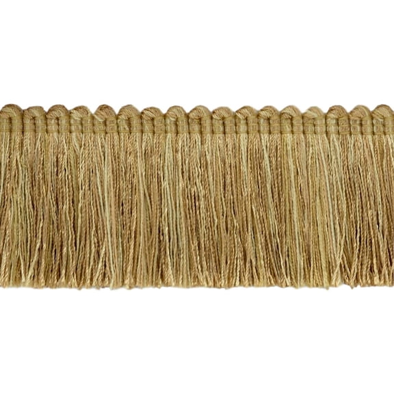 2" (5cm) Veranda Collection Shiny Brush Fringe Trim # 0200VB,, Latte Beige #VNT5 (Light Beige, Light Brown) Sold By The Yard (36"/3 ft/0.9m)
