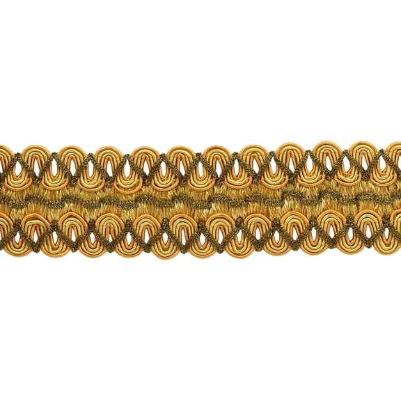 2" (5cm) Wide Noblesse Collection Vintage Gimp Braid Trim # 0200HG, Canary Gold #4875 (Dark Gold, Yellow Gold) 14 Yards (42 ft/12.5m)