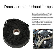 2.5cm x 5M Fiberglass Exhaust Header Pipe Heat Wrap Tape 4 Stainless Ties 2000°F High Temp Insulation Universal for Car Motorcycle Engine Exhaust Noise Reduction Burn Protection