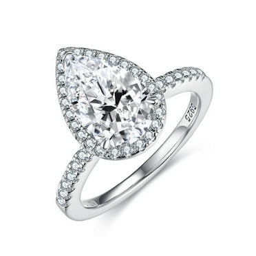 2.5ct 18K Gold Pear Cut Moissanite Engagement Rings for Women D Color VVS1 Moissanite Rings Jewelry S925 Sterling Silver Women Diamond Rings with Certificate