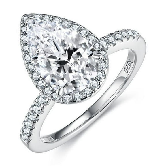 2.5ct 18K Gold Pear Cut Moissanite Engagement Rings for Women D Color VVS1 Moissanite Rings Jewelry S925 Sterling Silver Women Diamond Rings with Certificate