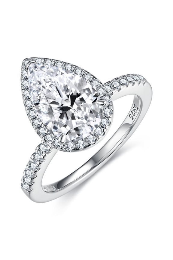 2.5ct 18K Gold Pear Cut Moissanite Engagement Rings for Women D Color VVS1 Moissanite Rings Jewelry S925 Sterling Silver Women Diamond Rings with Certificate