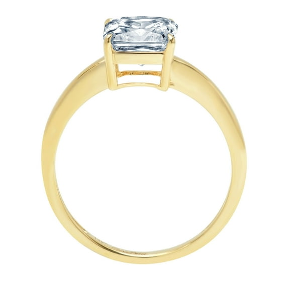 2.5 ct Asscher Cut Natural Swiss Blue Topaz Solitaire Engagement Ring for Women in 14K Yellow Gold