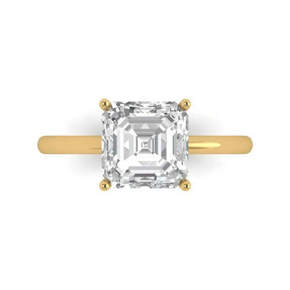 Solitaire Engagement Ring for Women - 2.5ct Moissanite in 14K Yellow Gold Promise Ring